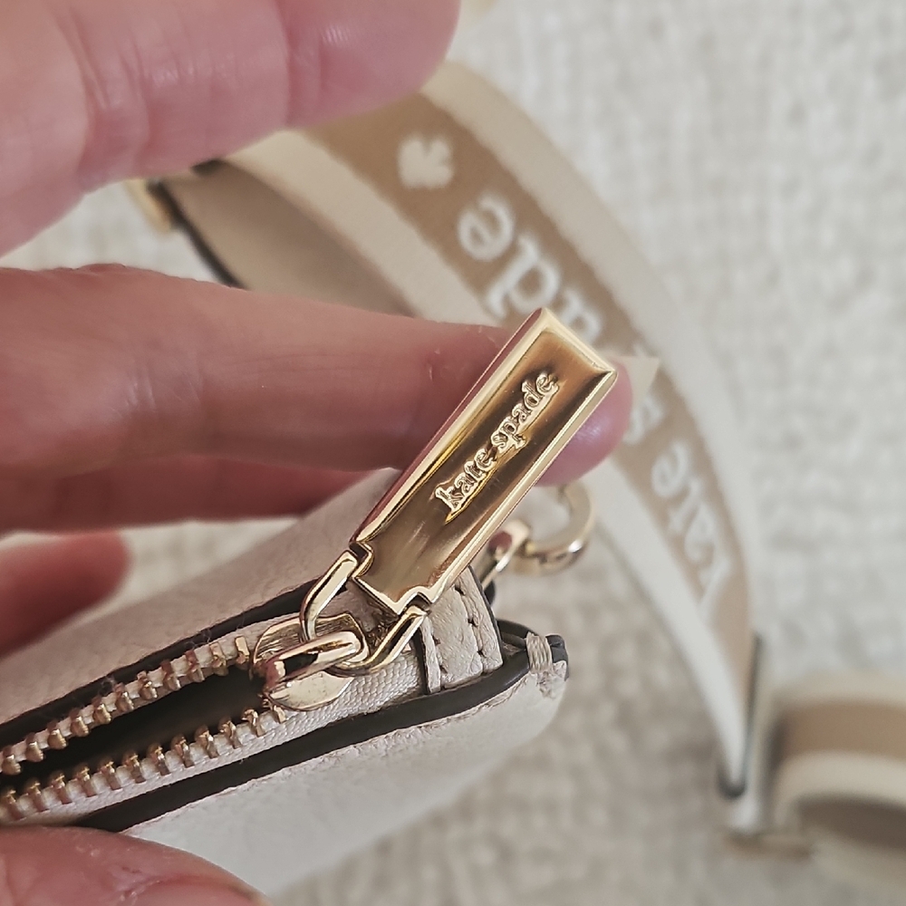 kate spade Cream Pebbled Leather Crossbody with Logo Strap - Picture 5 of 12